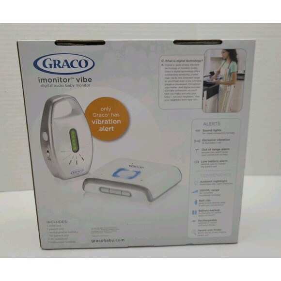 Graco Baby IMonitor Vibe Alert Digital Audio 2000 ft Range Rechargable - Picture 3 of 7